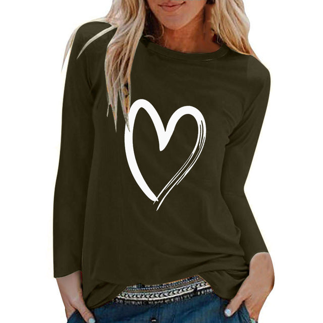 Camiseta Con Estampado De Corazón